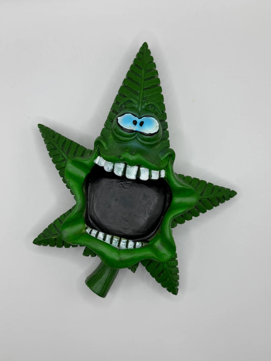 Cendrier feuille verte