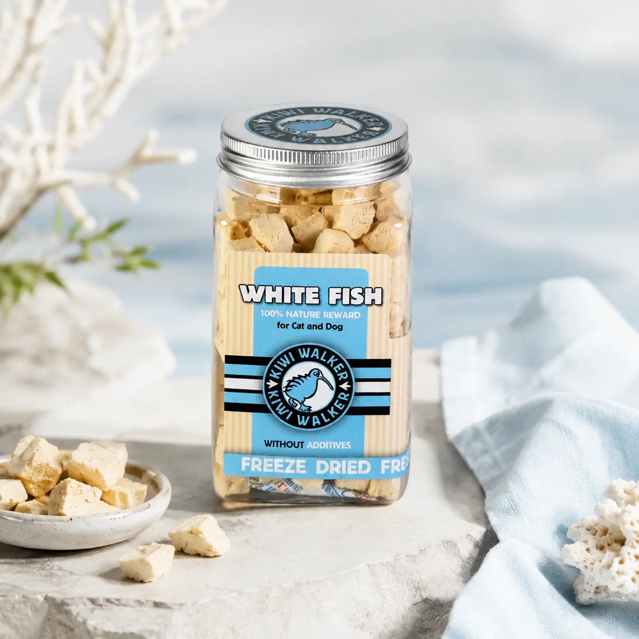 Friandises lyophilisées Kiwi Walker au poisson blanc