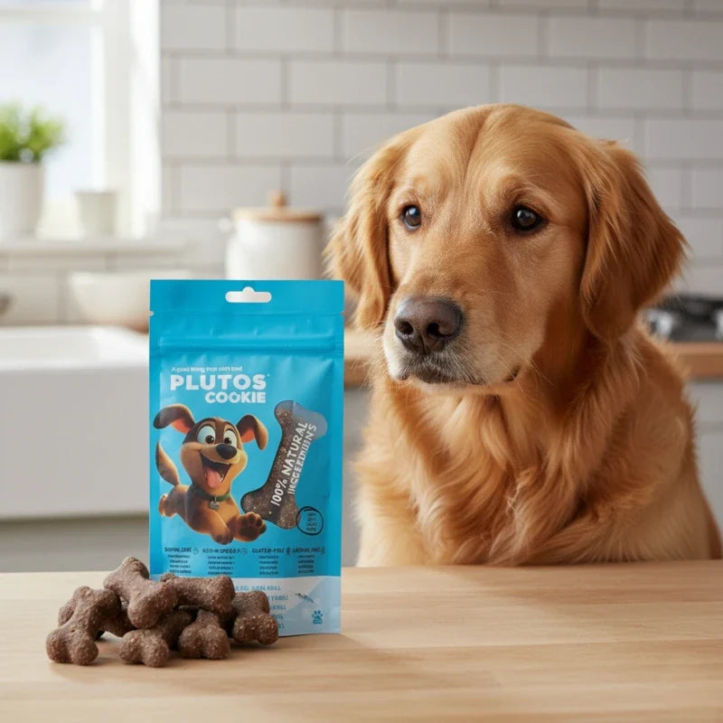 Plutos Cookies fromage et krill chien 120g — friandise naturelle riche en oméga-3 Zenherb